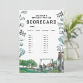 Golf Birthday Par-T-shirt | 18 Holes Scorecard-kaa Kaart (Staand voorkant)