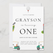 Golf Birthday Par T-shirt Invitation Kaart (Voorkant)