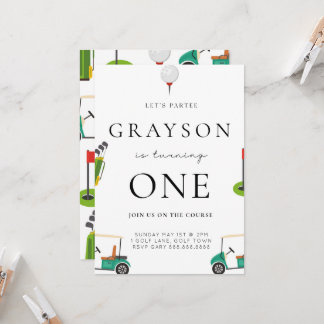 Golf Birthday Par T-shirt Invitation Kaart