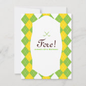 Golf Birthday Party Argyle Preppy Uitnodiging (Voorkant)