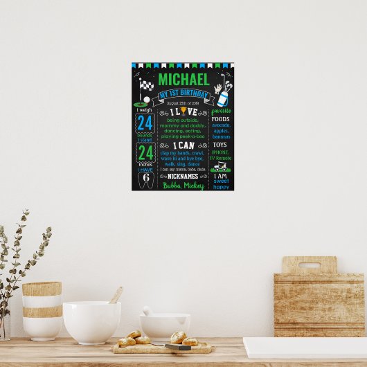 Golf Birthday party chalkboard Poster (Keuken)