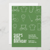 Golf Birthday Party Feestdagenkaart (Voorkant / Achterkant)