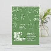 Golf Birthday Party Feestdagenkaart (Staand voorkant)