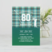Golf Birthday Party Green Gingham Pattern Kaart (Staand voorkant)