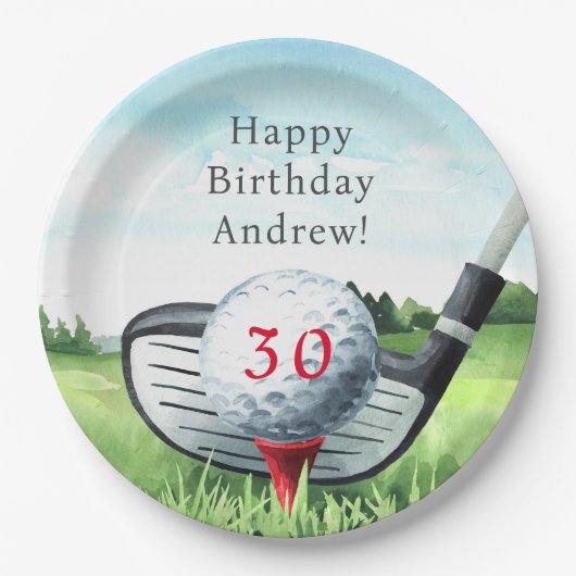 Golf Birthday party, ik laat het T-shirt van Par. Papieren Bordje (Voorkant)