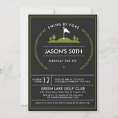 Golf Birthday Party Invitation Kaart (Voorkant)