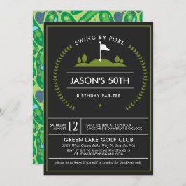 Golf Birthday Party Invitation Kaart