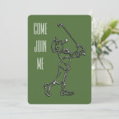 Golf Birthday Party Invitation Kaart (Staand voorkant)