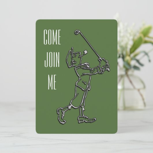 Golf Birthday Party Invitation Kaart (Staand voorkant)