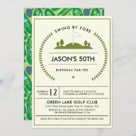 Golf Birthday Party Invitation Kaart