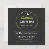Golf Birthday Party Invitation Kaart (Voorkant)