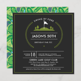 Golf Birthday Party Invitation Kaart