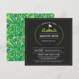 Golf Birthday Party Invitation Kaart