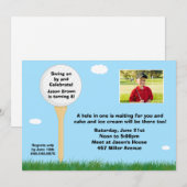 Golf Birthday Party Invitation Kaart (Voorkant / Achterkant)
