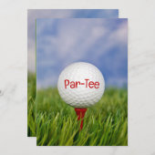 Golf Birthday Party Invitation Kaart (Voorkant / Achterkant)