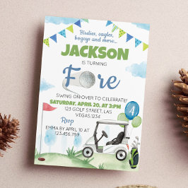 Golf Birthday Party Invitation Kaart
