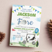 Golf Birthday Party Invitation Kaart