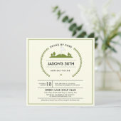 Golf Birthday Party Invitation Kaart (Staand voorkant)