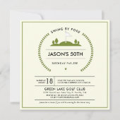 Golf Birthday Party Invitation Kaart (Voorkant)