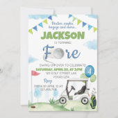 Golf Birthday Party Invitation Kaart (Voorkant)