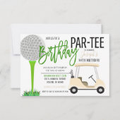Golf Birthday Party Invitation Kaart (Voorkant)
