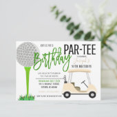 Golf Birthday Party Invitation Kaart (Staand voorkant)