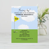 Golf Birthday Party Kaart (Staand voorkant)