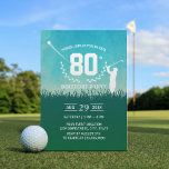 Golf Birthday Party Kaart<br><div class="desc">Golf Swinging 80th Birthday Party Invitations.</div>