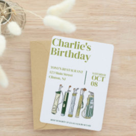 Golf Birthday Party Kaart