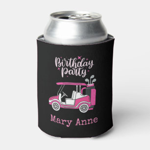 Golf Birthday Party met roze golfkart voor vrouwen Blikjeskoeler