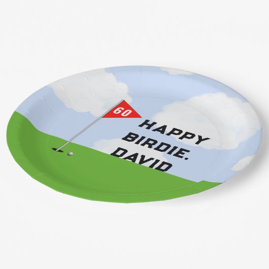 Golf Birthday Party Papieren Bordje (Gekanteld)