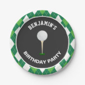 Golf Birthday Party Papieren Bordje (Voorkant)
