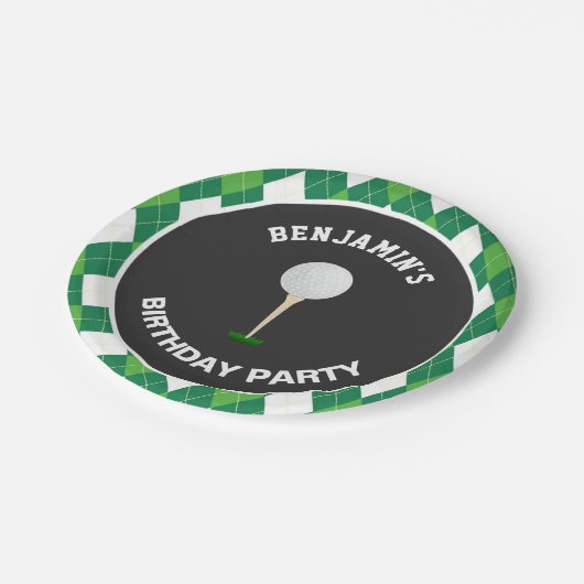 Golf Birthday Party Papieren Bordje (Gekanteld)