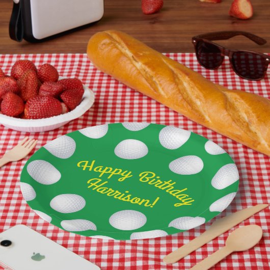 Golf Birthday Party Papieren Bordje (Picknick)