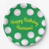 Golf Birthday Party Papieren Bordje (Voorkant)