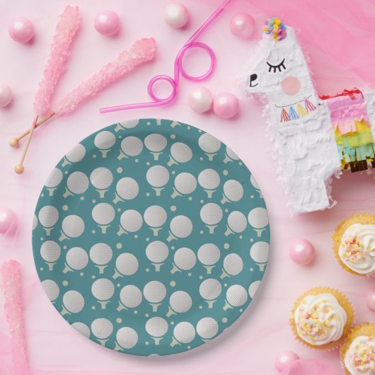 Golf Birthday Party Pattern Papieren Bordje (Feest)