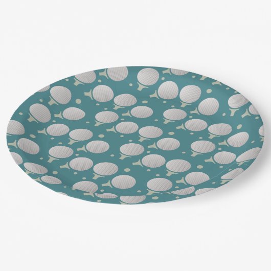 Golf Birthday Party Pattern Papieren Bordje (Gekanteld)