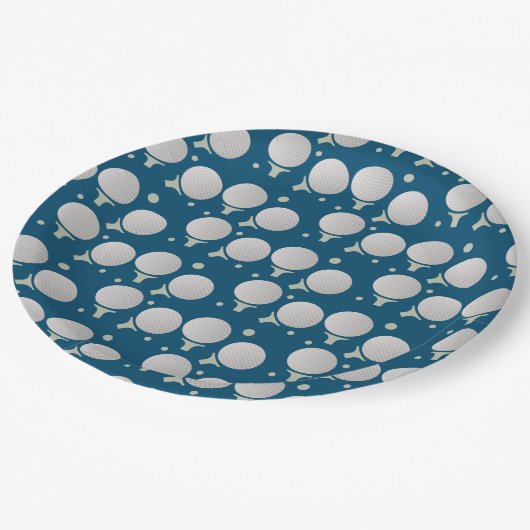 Golf Birthday Party Pattern Papieren Bordje (Gekanteld)