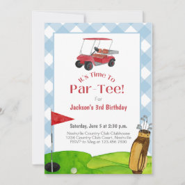 Golf Birthday Party Retirement Blue Waterverf Kaart