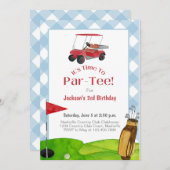Golf Birthday Party Retirement Blue Waterverf Kaart (Voorkant / Achterkant)