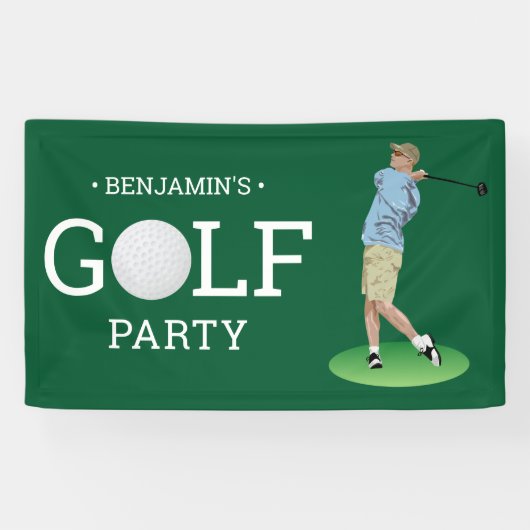 Golf Birthday Party Spandoek (Horizontaal)