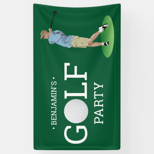 Golf Birthday Party Spandoek (Verticaal)