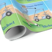 Golf Birthday Personalized Gift Cadeaupapier (Rol Hoek)