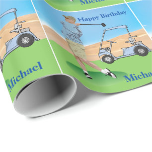 Golf Birthday Personalized Gift Cadeaupapier