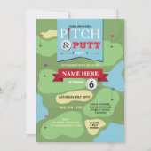 Golf Birthday Pitch & Putt Fun Golfing Invitation Kaart (Voorkant)