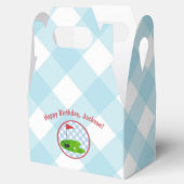 Golf Birthday Pset Blue Gingham Country Club Bedankdoosjes (Geopend)