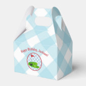 Golf Birthday Pset Blue Gingham Country Club Bedankdoosjes (Voorkant Zijde)