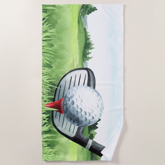 Golf Birthday Strandlaken (Voorkant)