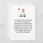 Golf Birthday T-shirt Up voor Uncle's Golf Spectac Kaart (Achterkant)