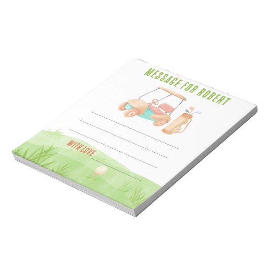 Golf Birthday Time capsule message Notitieblok (Linkerzijde)